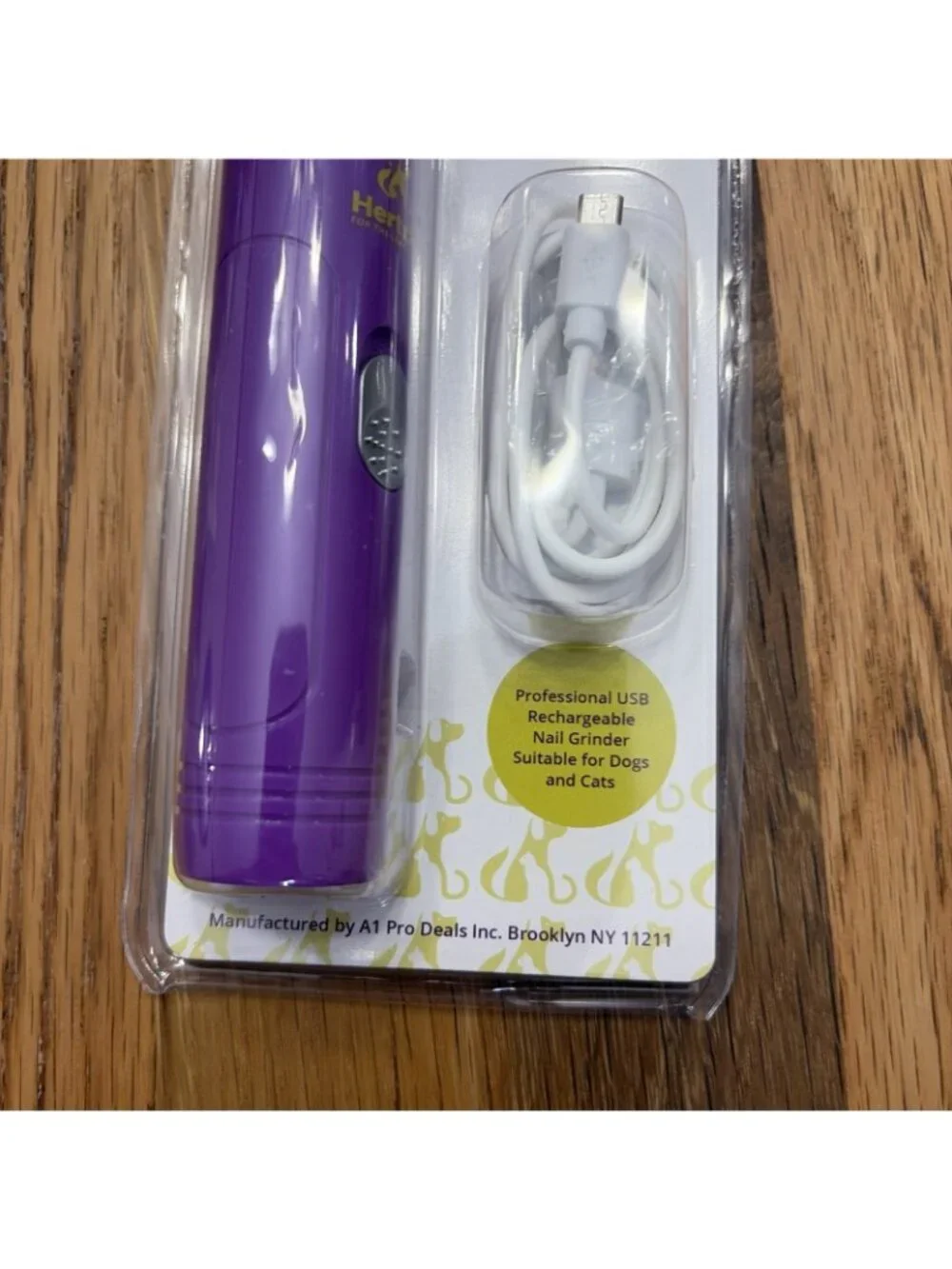 Hertzko Electric Pet Nail Trimmer with USB Cable - Purple (HNG-31)
